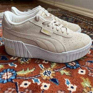 Puma suede platform sneaker.